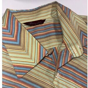 Bergali 4XL Striped Button Down long Sleeve Shirt Men's Dress Shirt